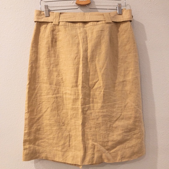 Autograph New York Tan Button Front Skirt - Picture 2 of 4